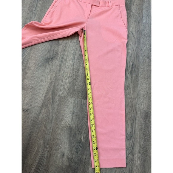 THEORY Sienna Pants Womens 6 Cropped wool-twill tapered Salmon Pink Read - Picture 3 of 11